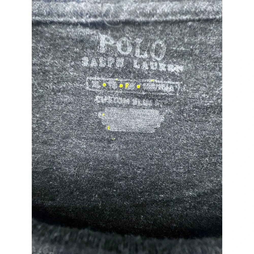 Polo Ralph Lauren Mens Custom Slim Fit Long Sleeve‎ T-Shirt Charcoal Grey XL
